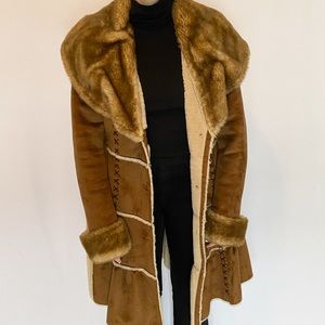 Laundry by Shelli Segal Brown Winter Penny Lane Faux Fur Coat